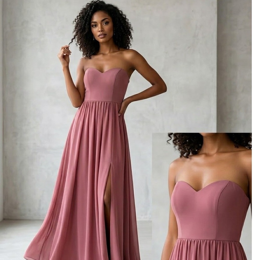 Azazie Women's Bridesmaid Maxi Dress A2 Pink Sleeveless Formal Long Evening